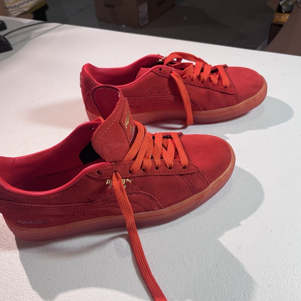 Puma‎ X Hairibo Suede Shoes Red Size 5c - Picture 8 of 8